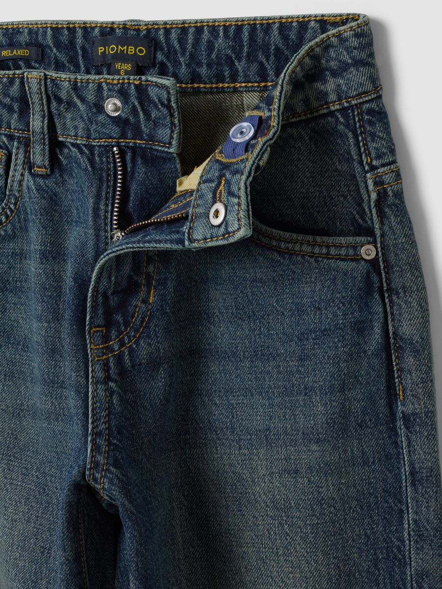 Boys&rsquo; blue 100% cotton skater-fit jeans_2