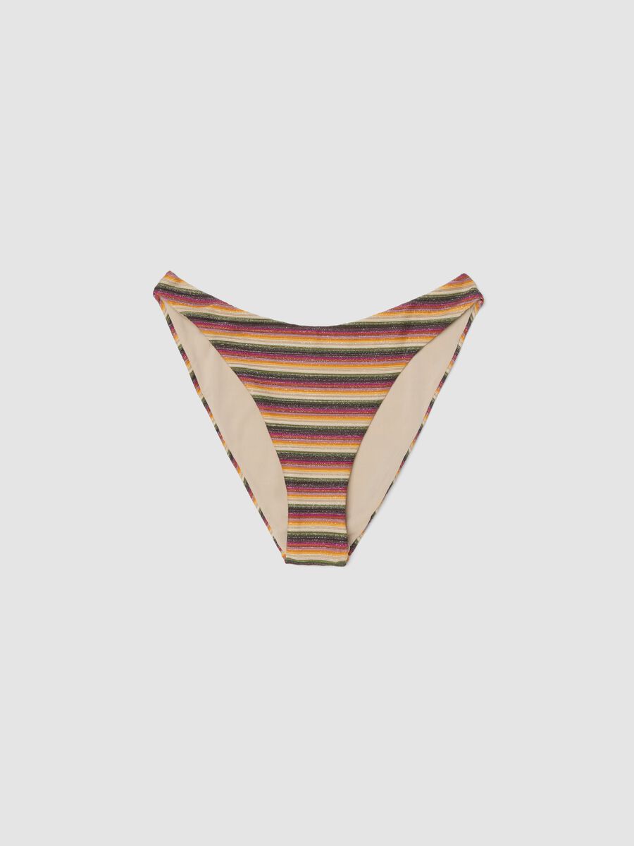 Stretch-Bikinihose mit bunten Streifen_0