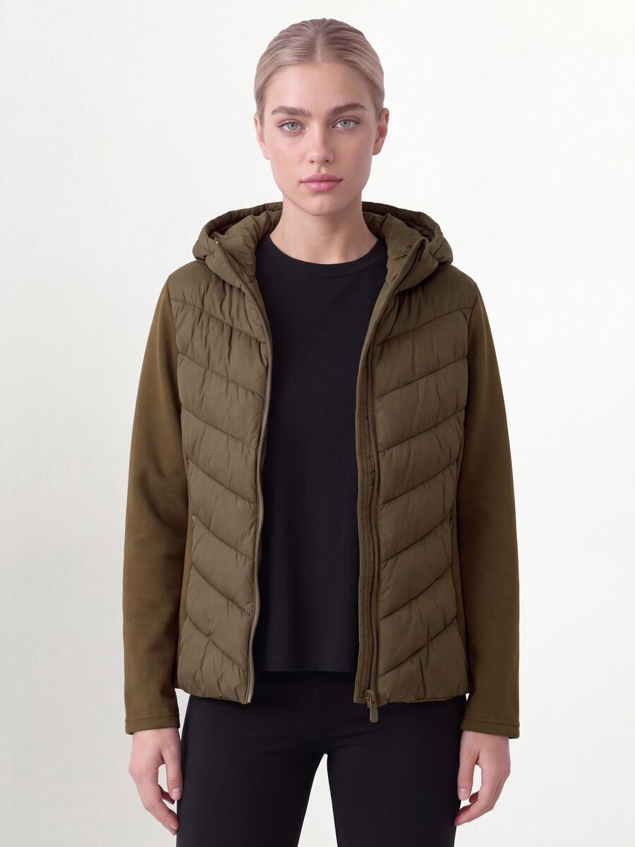 Brown regular-fit hooded zip-up jacket_1