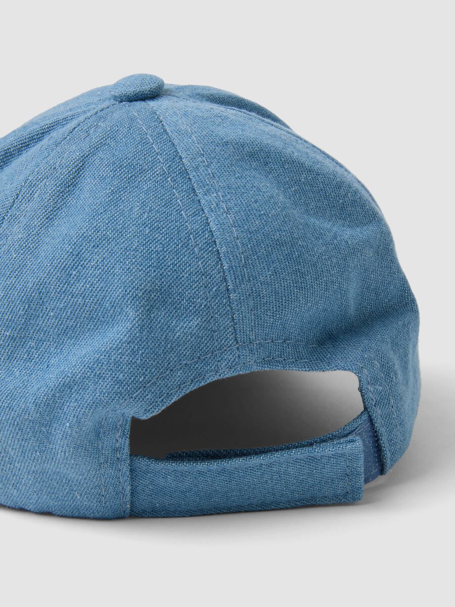 Blue and orange baseball cap in a cotton-viscose blend_2