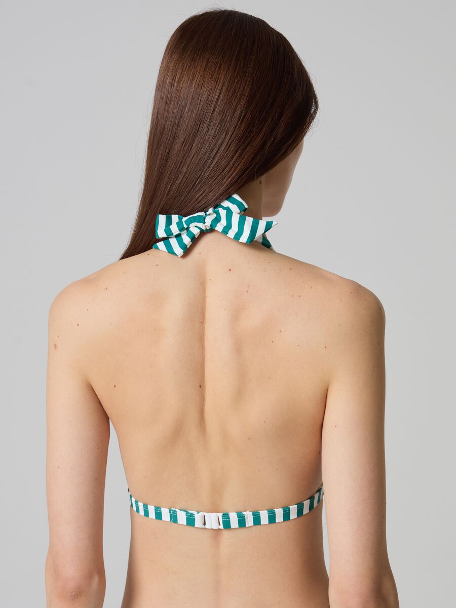 Halter neck striped bikini top_2