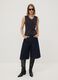Blue denim wide-leg Bermuda shorts in cotton and lyocell blend_1