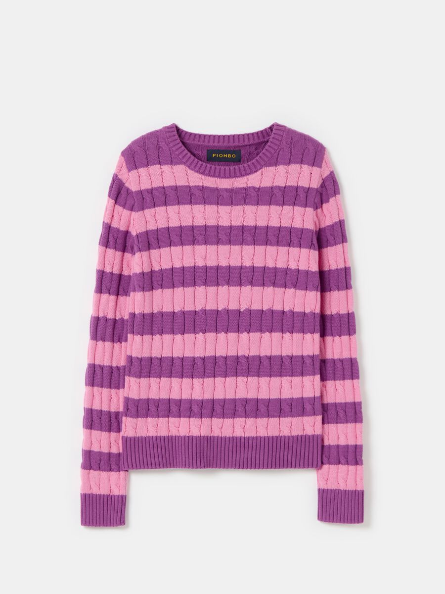 Striped pullover with braided design_3