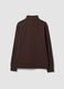 Felpa marrone in misto cotone con girocollo e zip regular fit_2