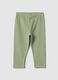 Girls' green stretch cotton slim fit leggings_1