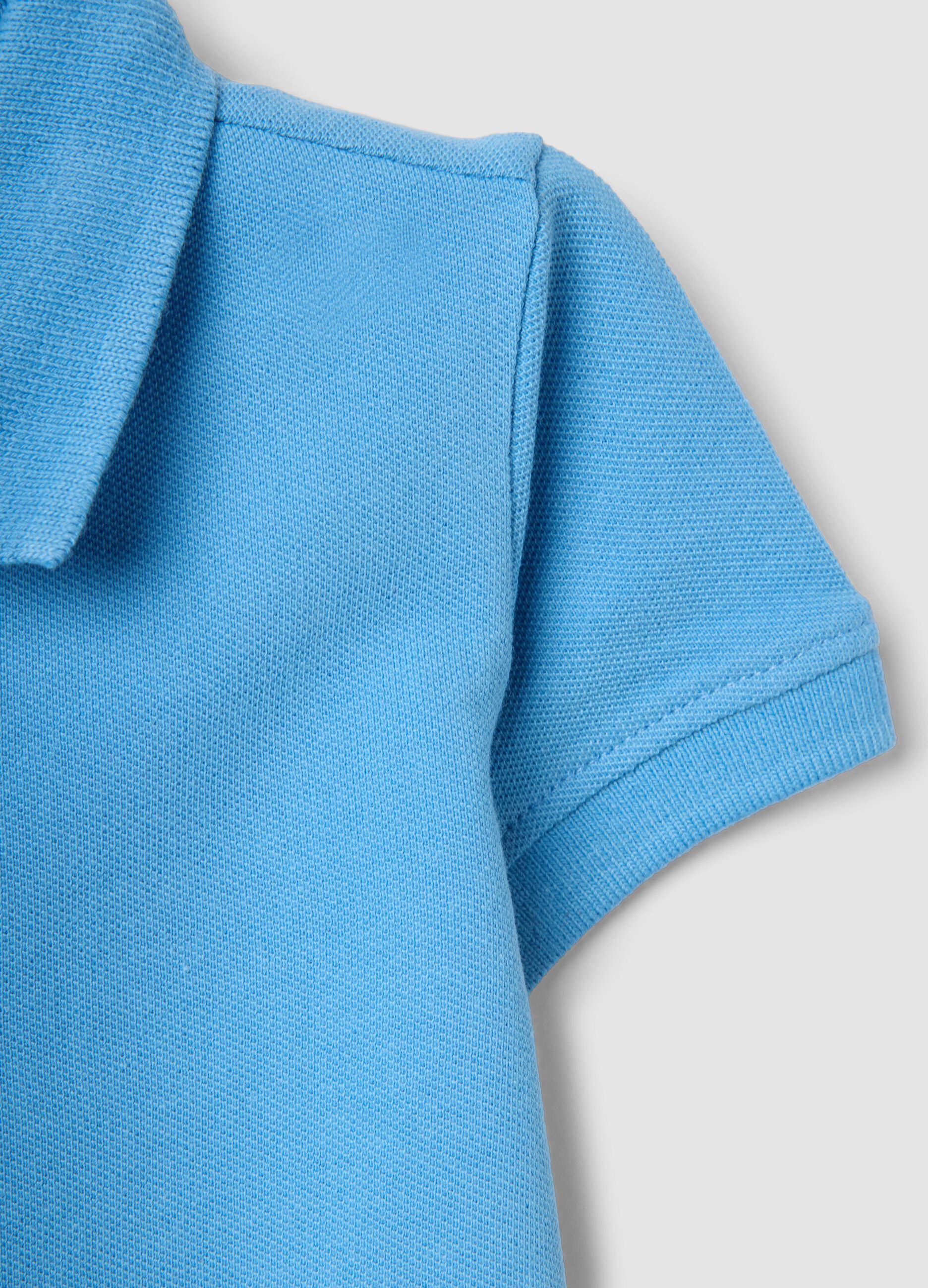 Light blue organic cotton polo shirt for boys, regular fit