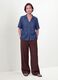 Brown wide-leg trousers in a viscose blend_0