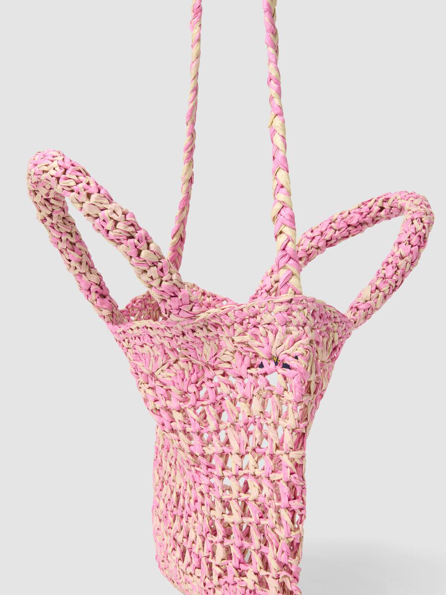 Multicoloured pure paper fabric bag for girls with shoulder strap_2