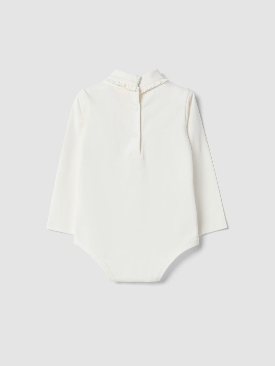 White organic stretch cotton bodysuit with Winnie the Pooh prints_1