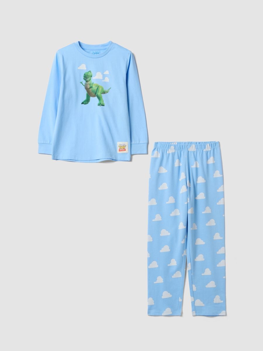 Hellblauer Schlafanzug aus reiner Bio-Baumwolle mit Toy Story-Print_0