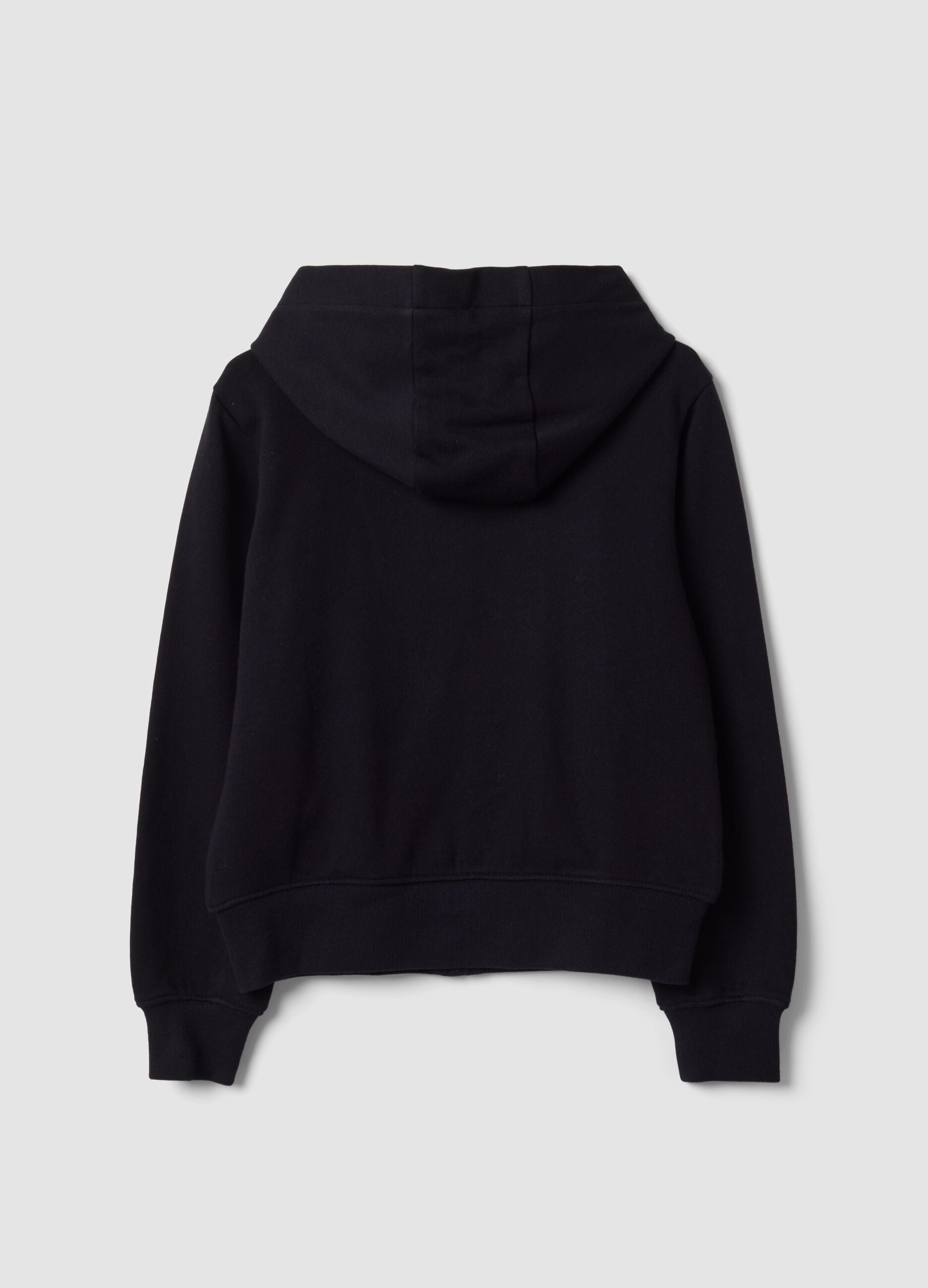 Schwarzer Hoodie aus reiner Bio-Baumwolle mit Stern f&uuml;r M&auml;dchen