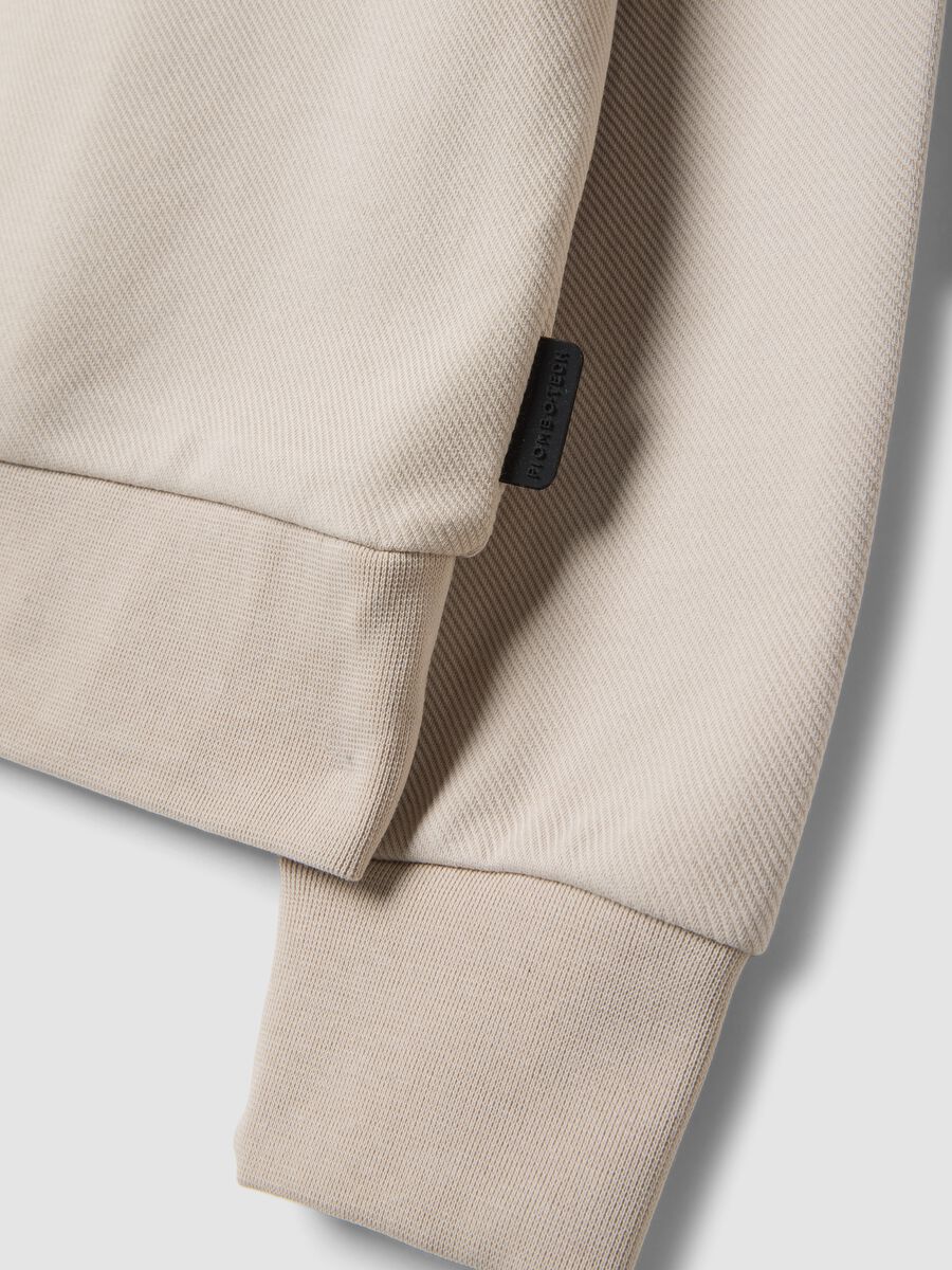 Beige stretch-cotton relaxed-fit crew-neck sweatshirt_1