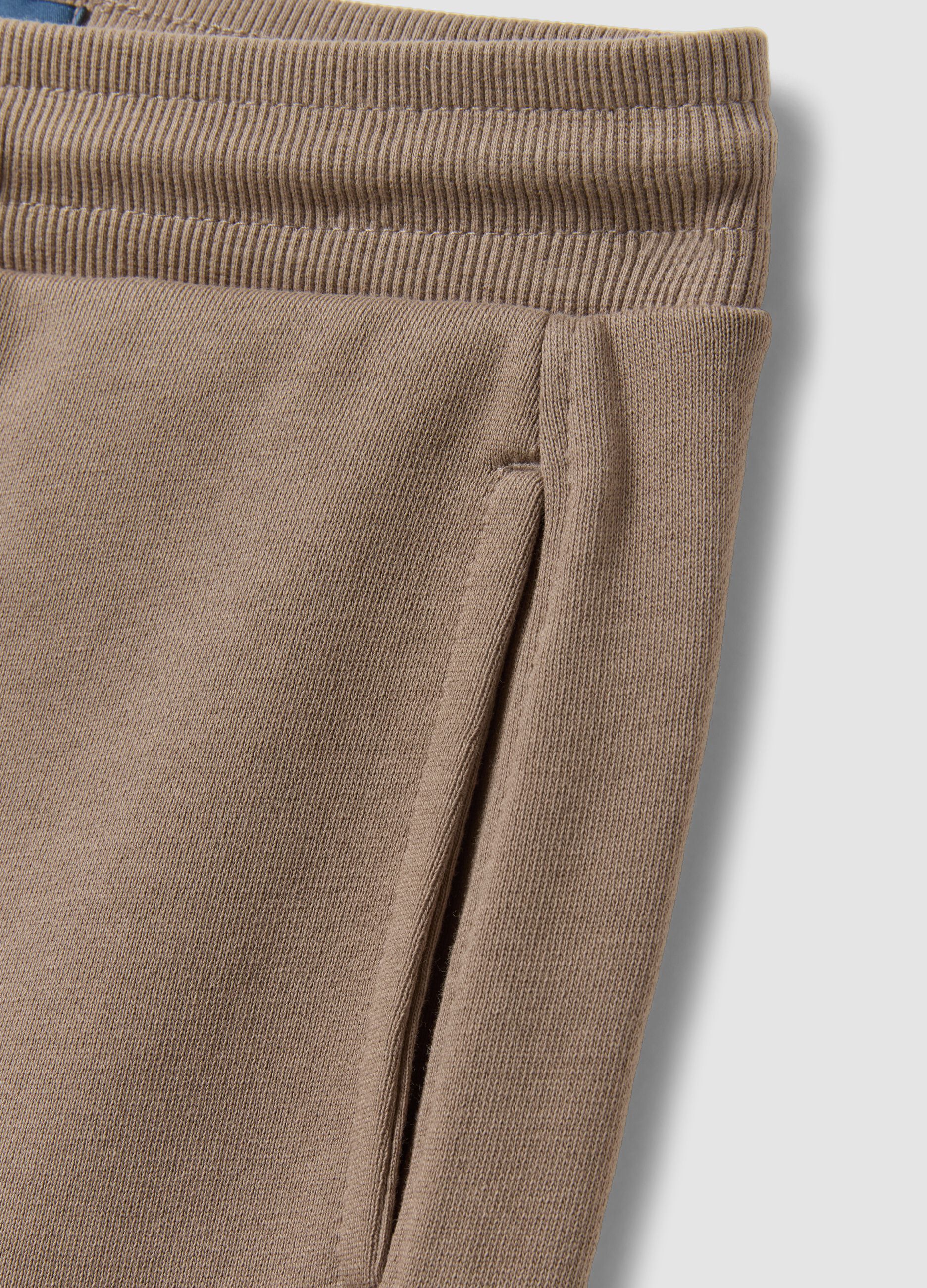 Beige organic cotton comfort-fit joggers for boys