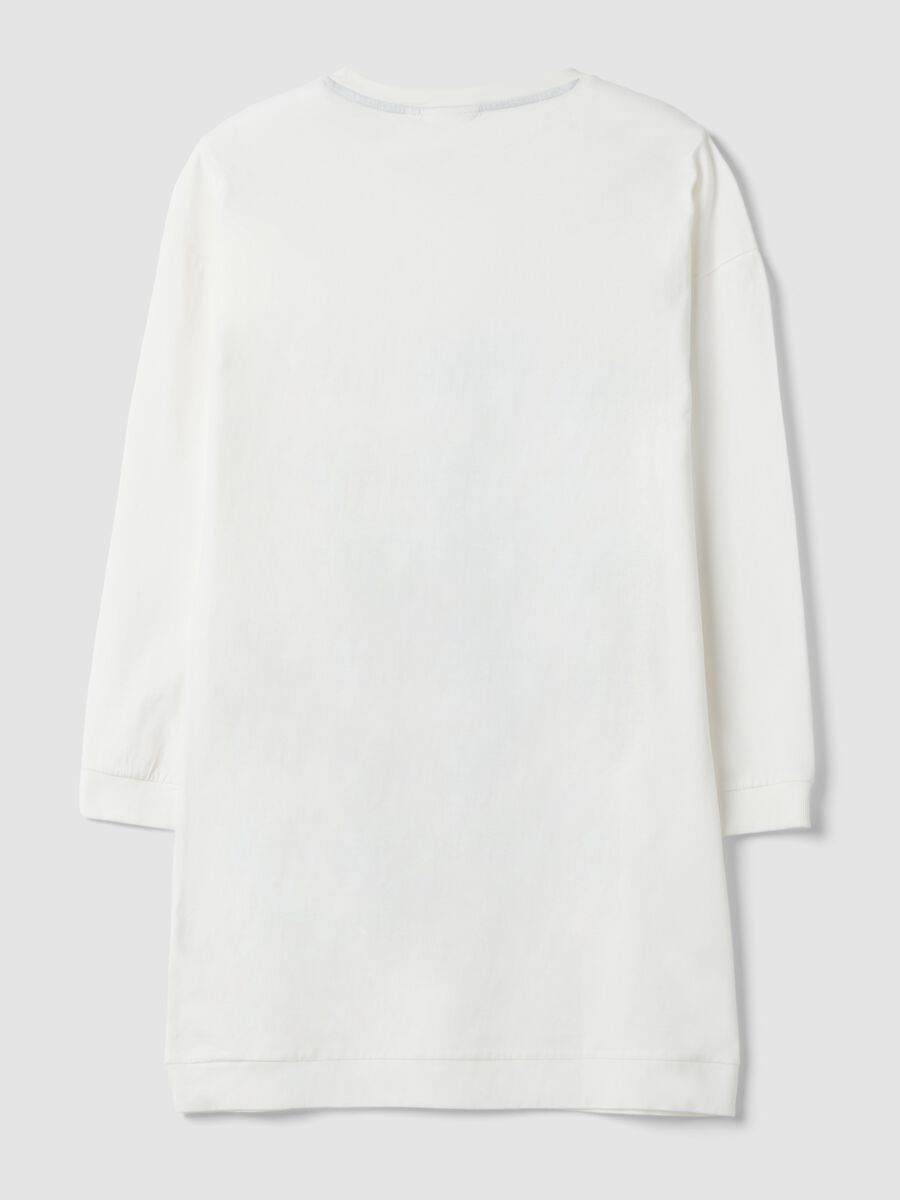 Cream white pure cotton nightshirt with Peanuts print_6