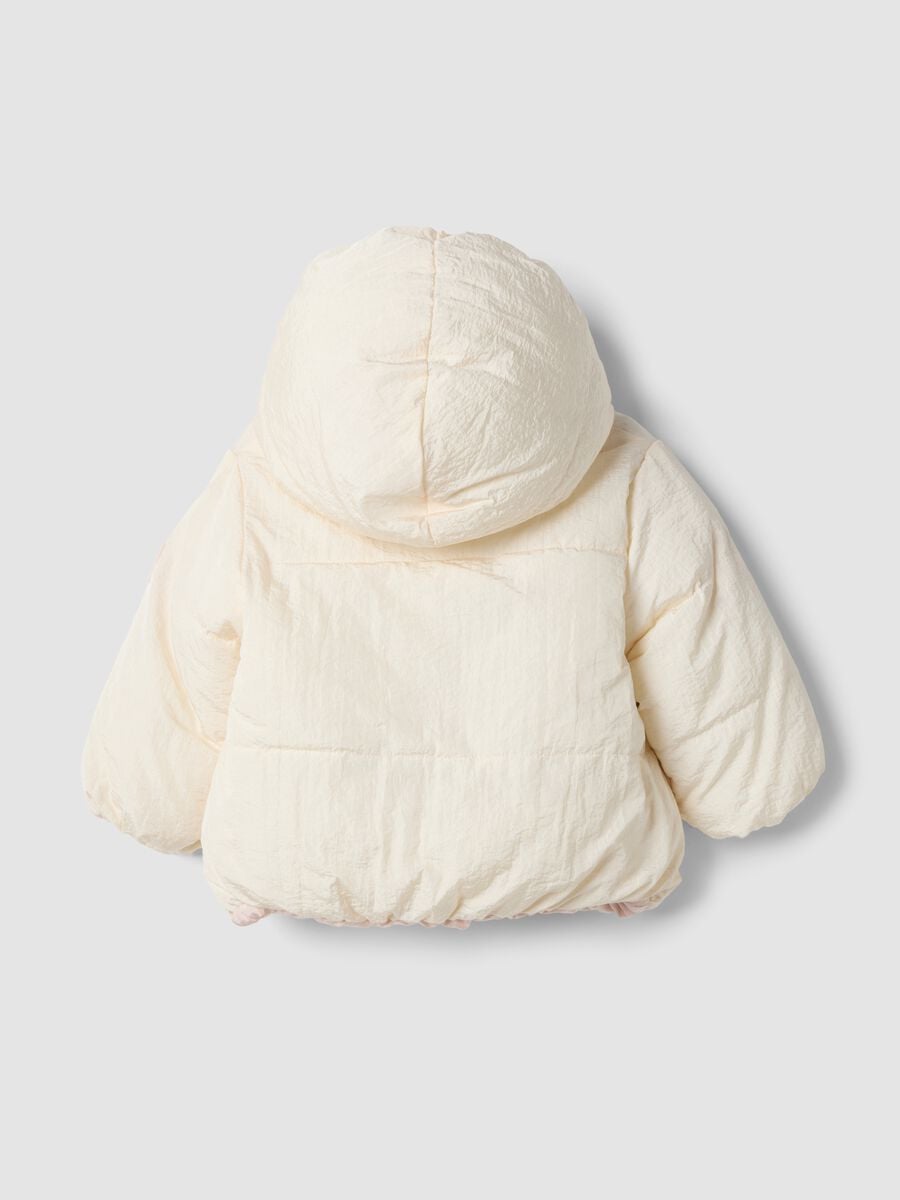 White hooded padded jacket, regular fit_1