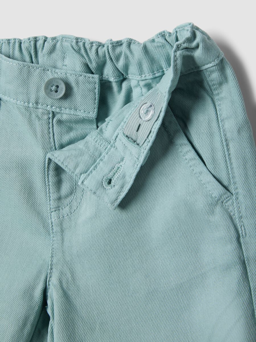 Blue pure cotton regular fit shorts for boys_2