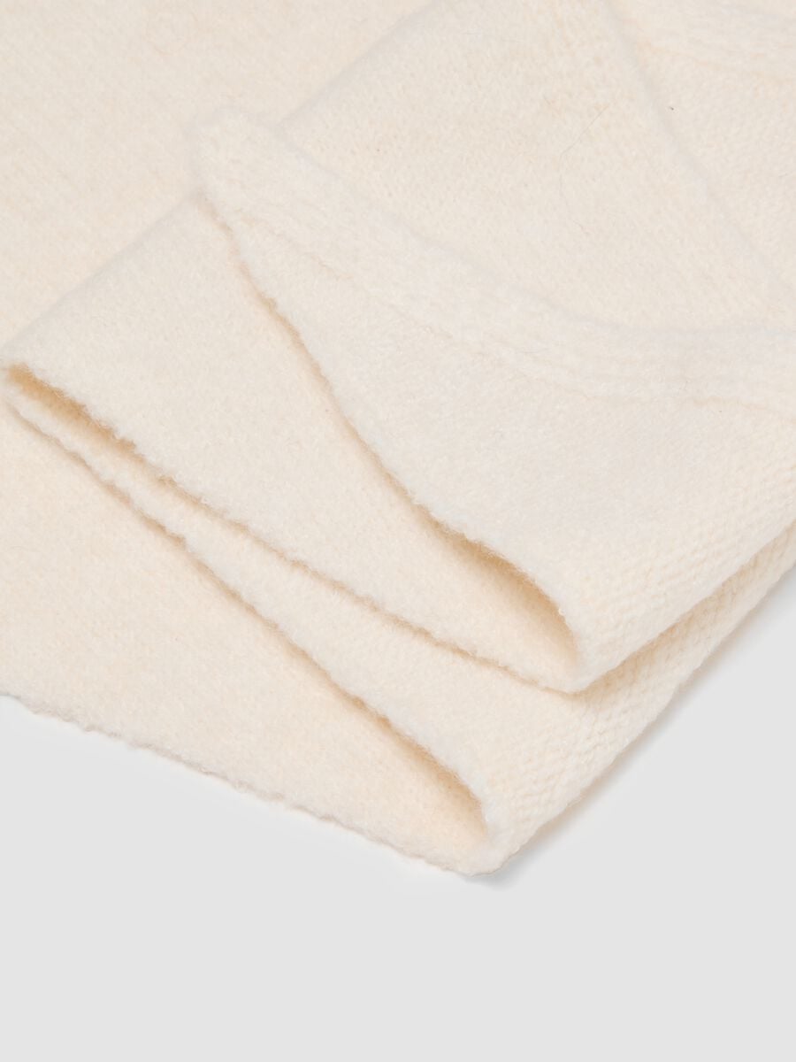 Beige stretch-fabric scarf_2