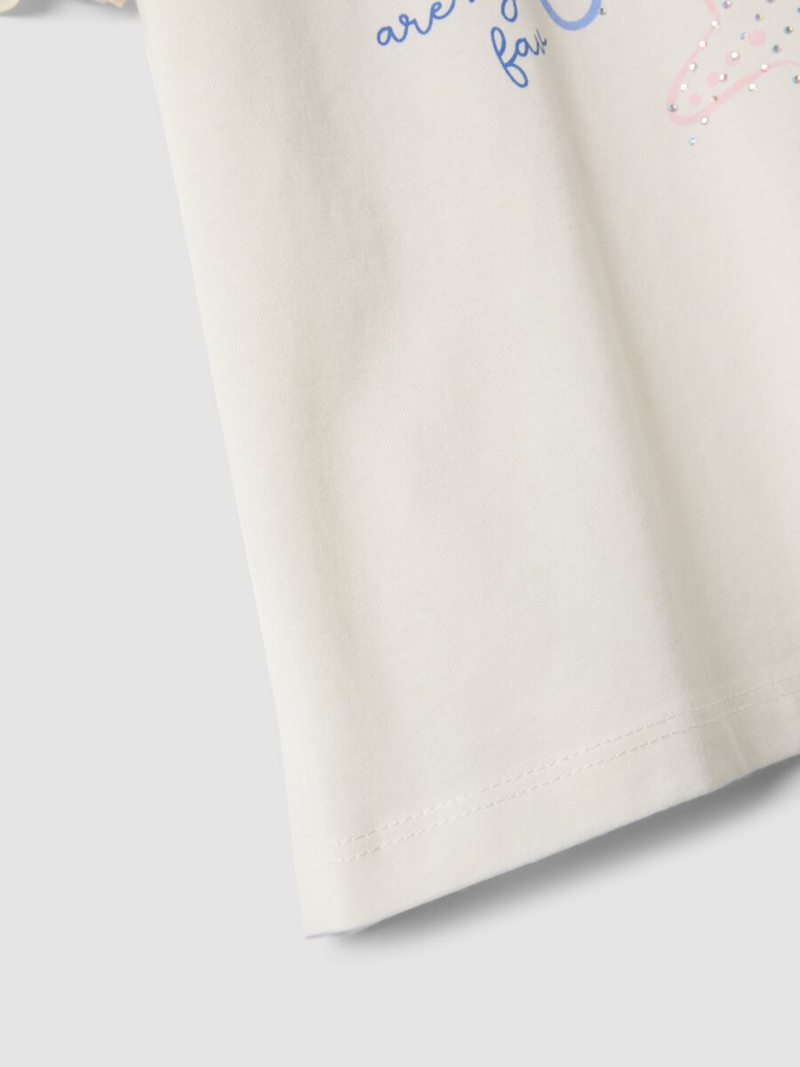 T-shirt branca em algod&atilde;o puro com estampado marinho_3