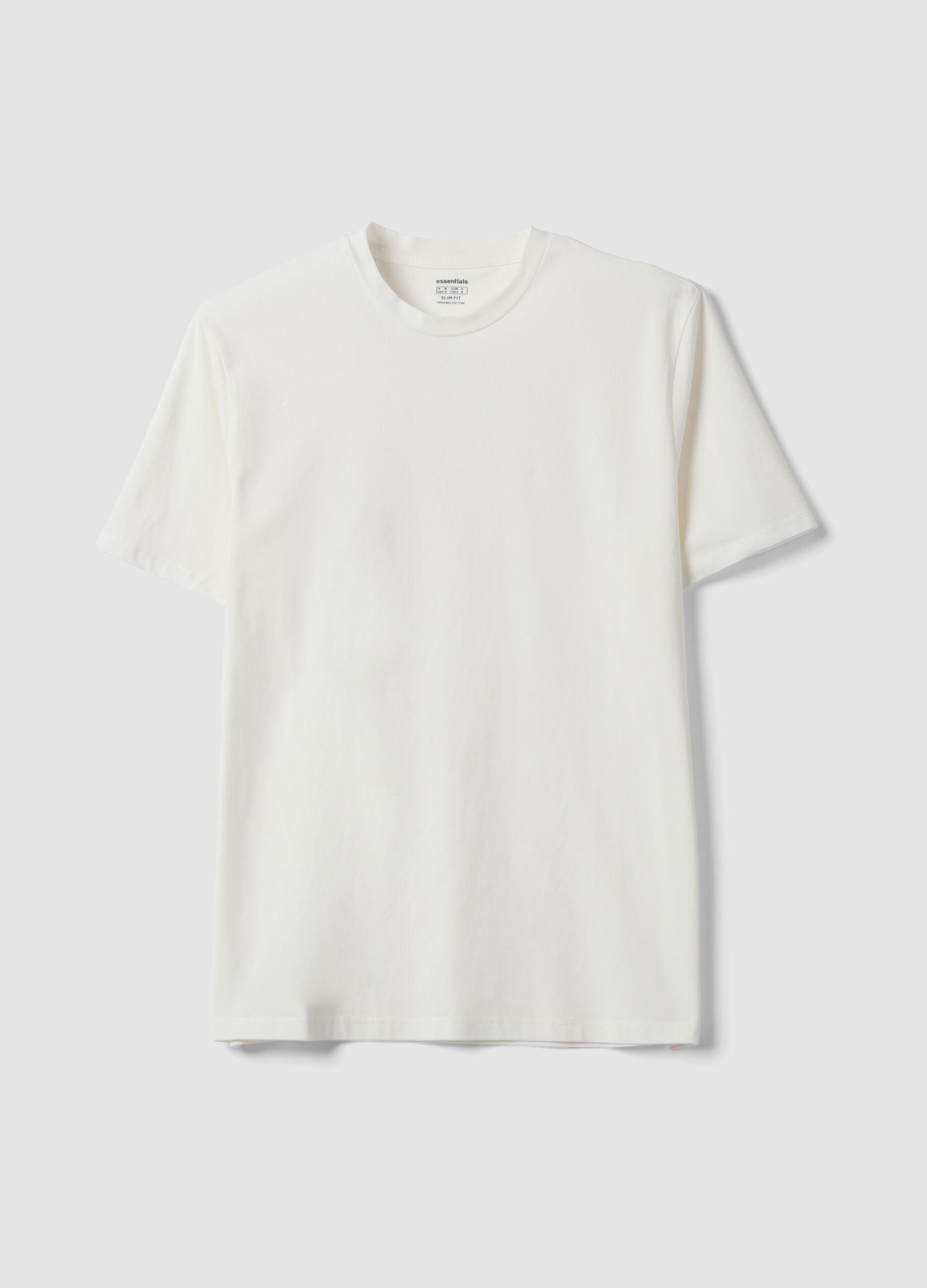 White organic cotton slim-fit short-sleeve T-shirt