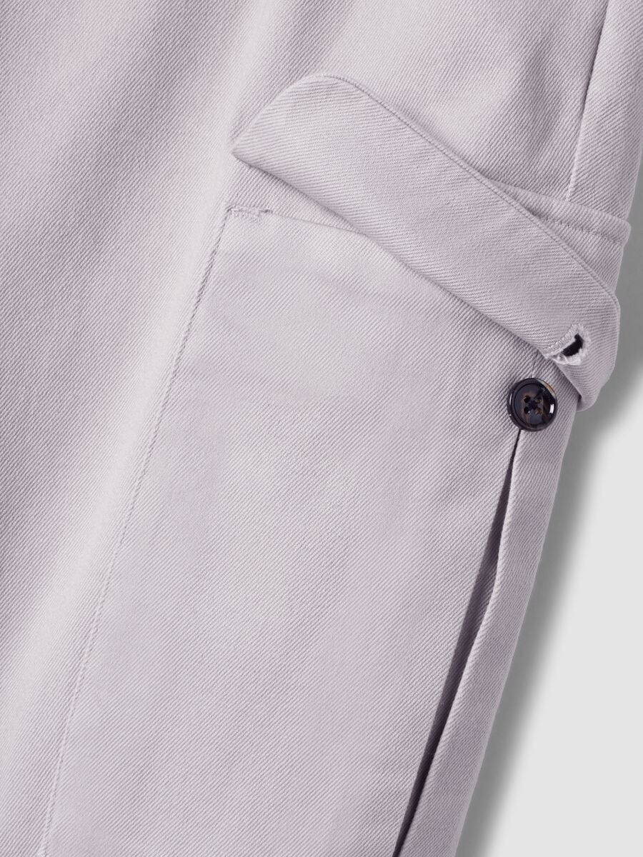 Grey comfort-fit stretch cotton twill cargo trousers_5