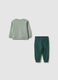 Regular fit green pure cotton sweatshirt and trousers set for boys_1