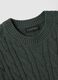 Green pure cotton regular fit jumper with woven design_5