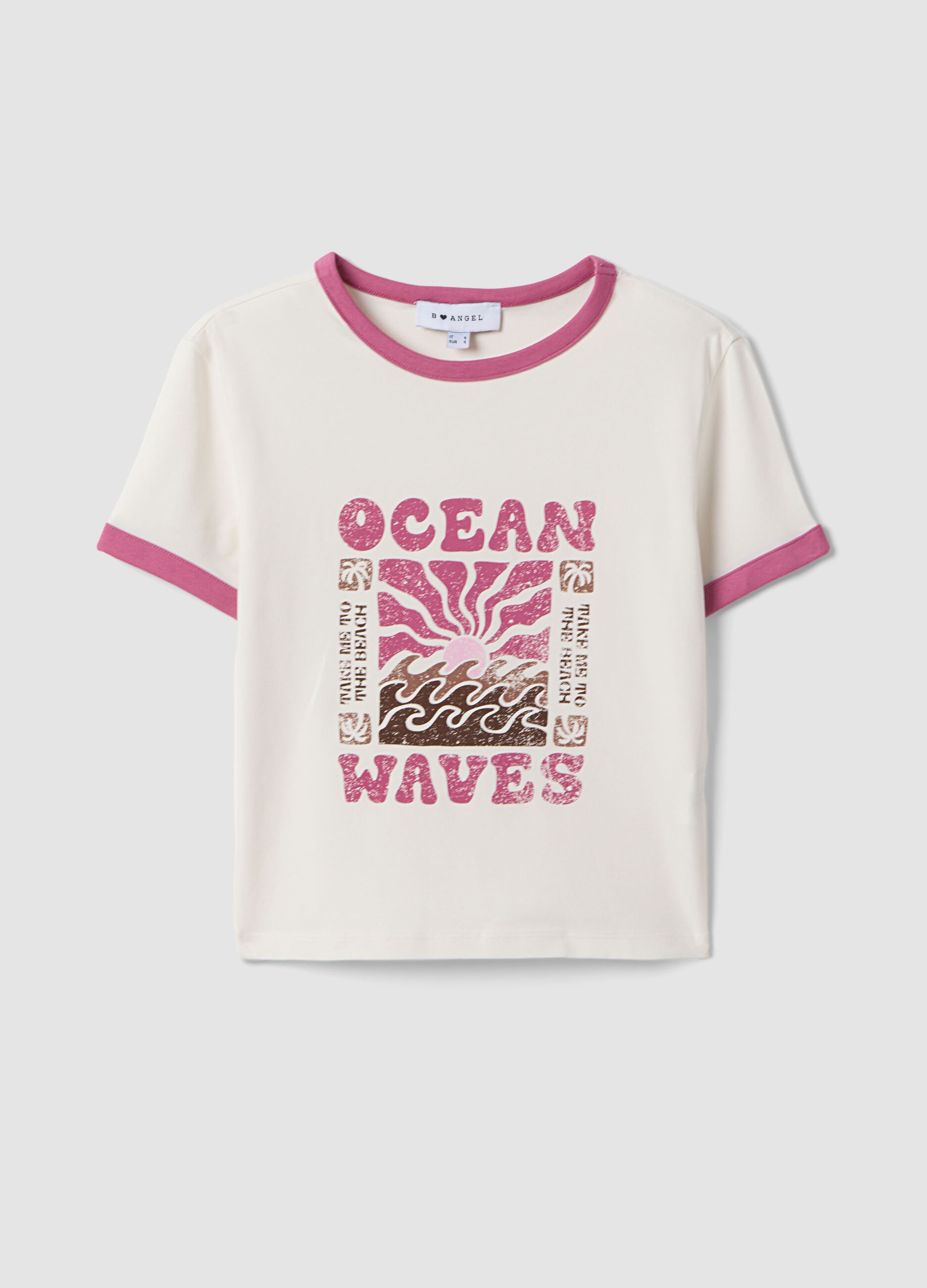 Wei&szlig;es Regular-Fit T-Shirt aus Stretch-Baumwolle mit Print