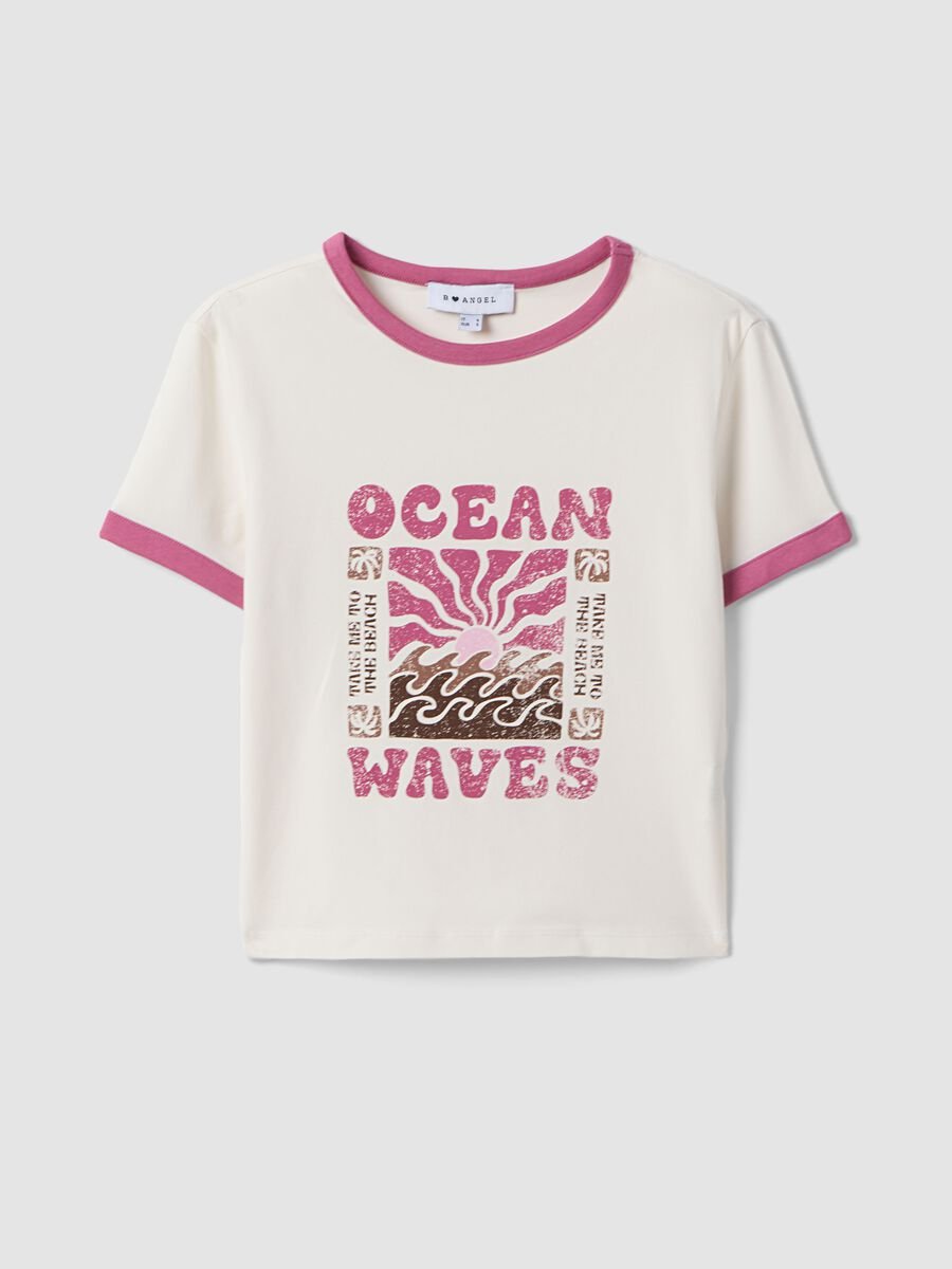 Wei&szlig;es Regular-Fit T-Shirt aus Stretch-Baumwolle mit Print_0