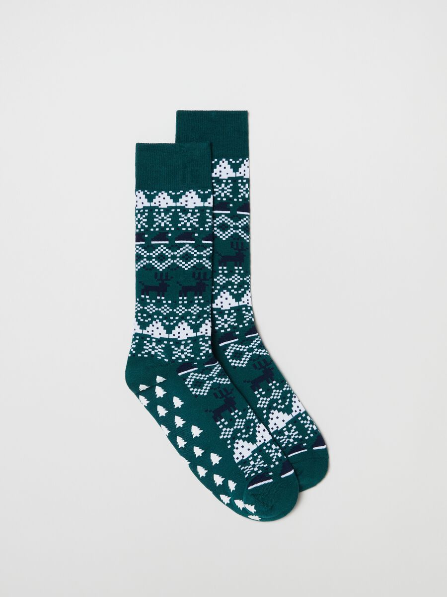 Slipper socks with Christmas pattern_0