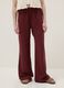 Red viscose-linen blend relaxed fit jogger trousers_1