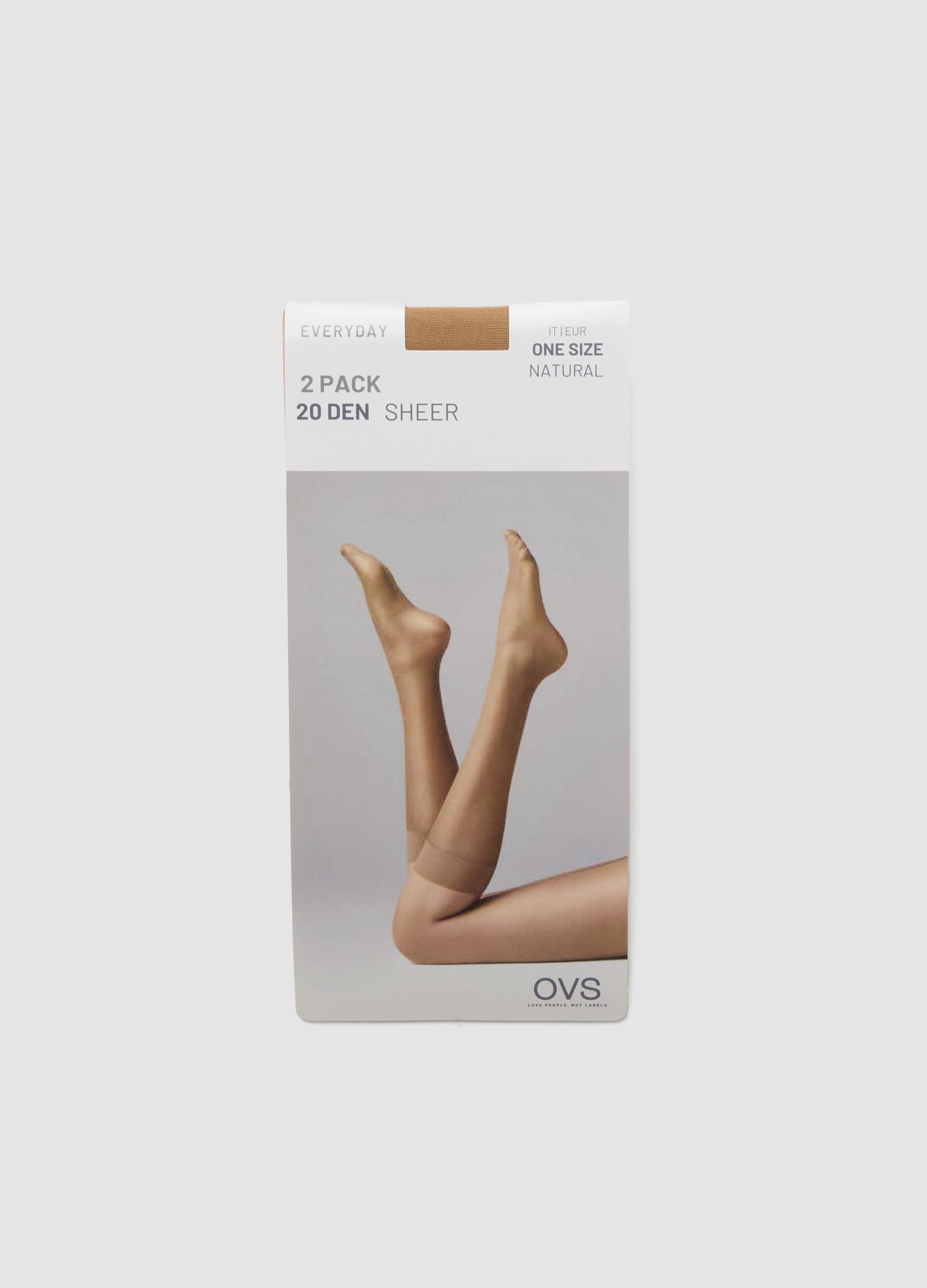 2-pack of beige sheer socks in stretch fabric