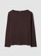 Brown pure cotton regular-fit crew-neck T-shirt_0