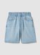 Light blue cotton-blend denim shorts for boys, regular fit_0