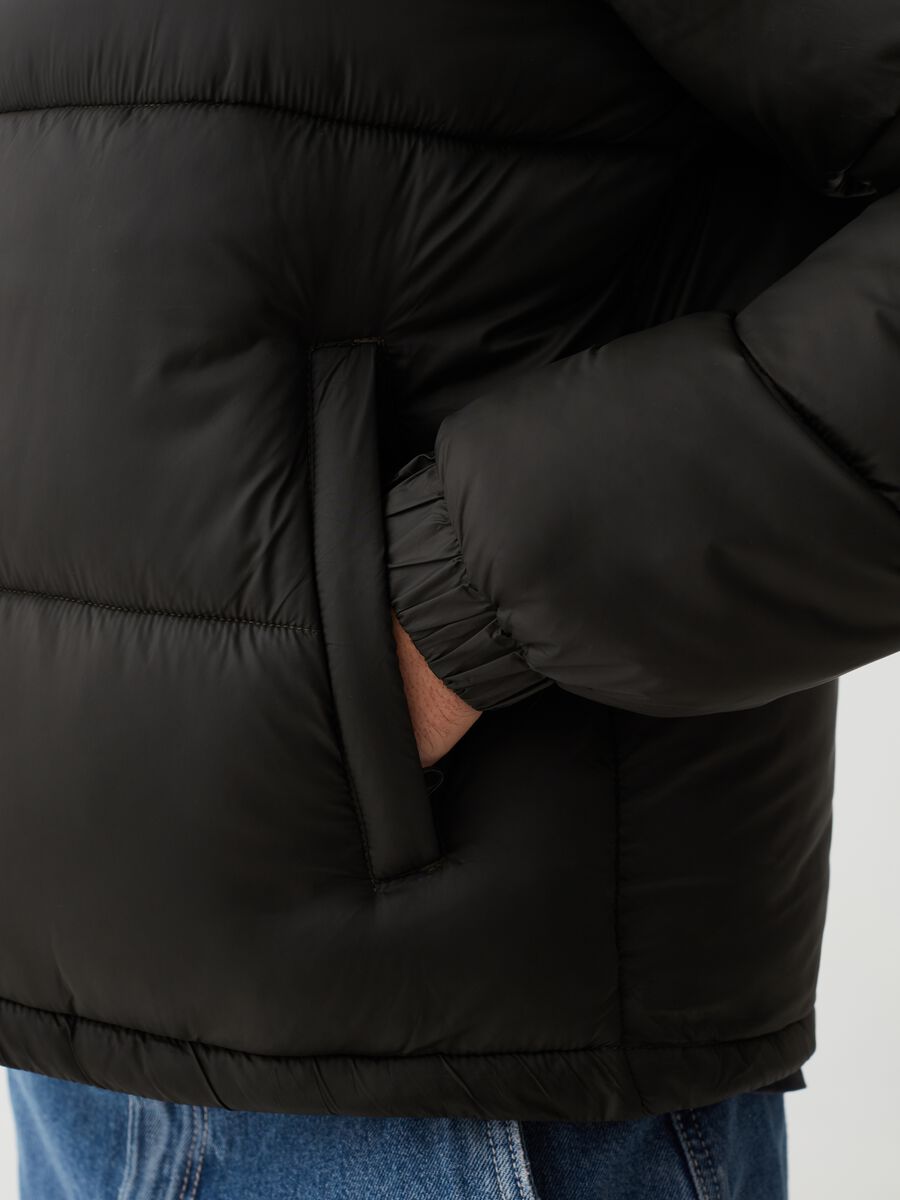 Quilted full-zip down jacket with high neck_3