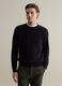 Pullover with round neck and woven design_1
