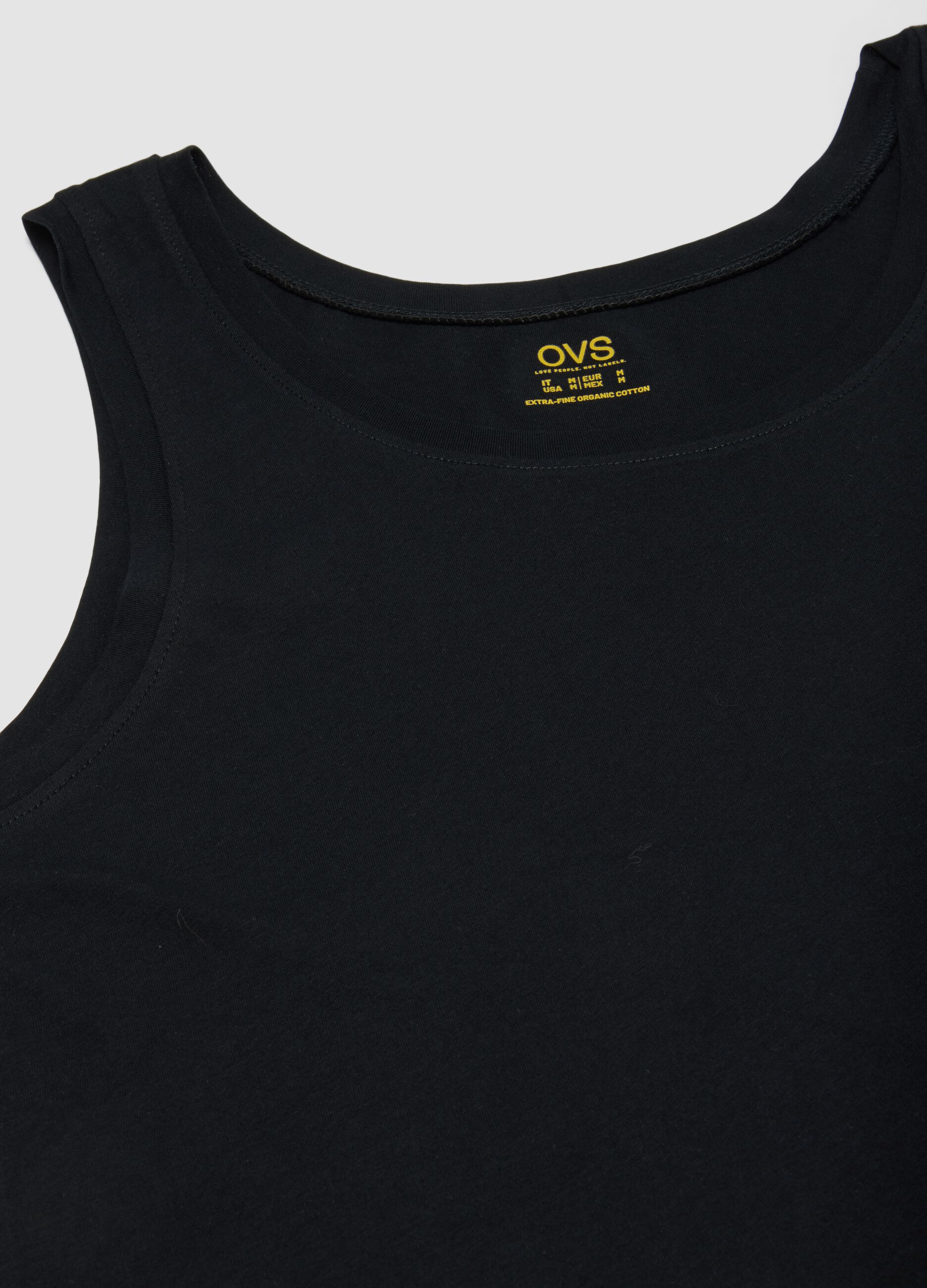2-pack of black vests in pure extra-fine cotton