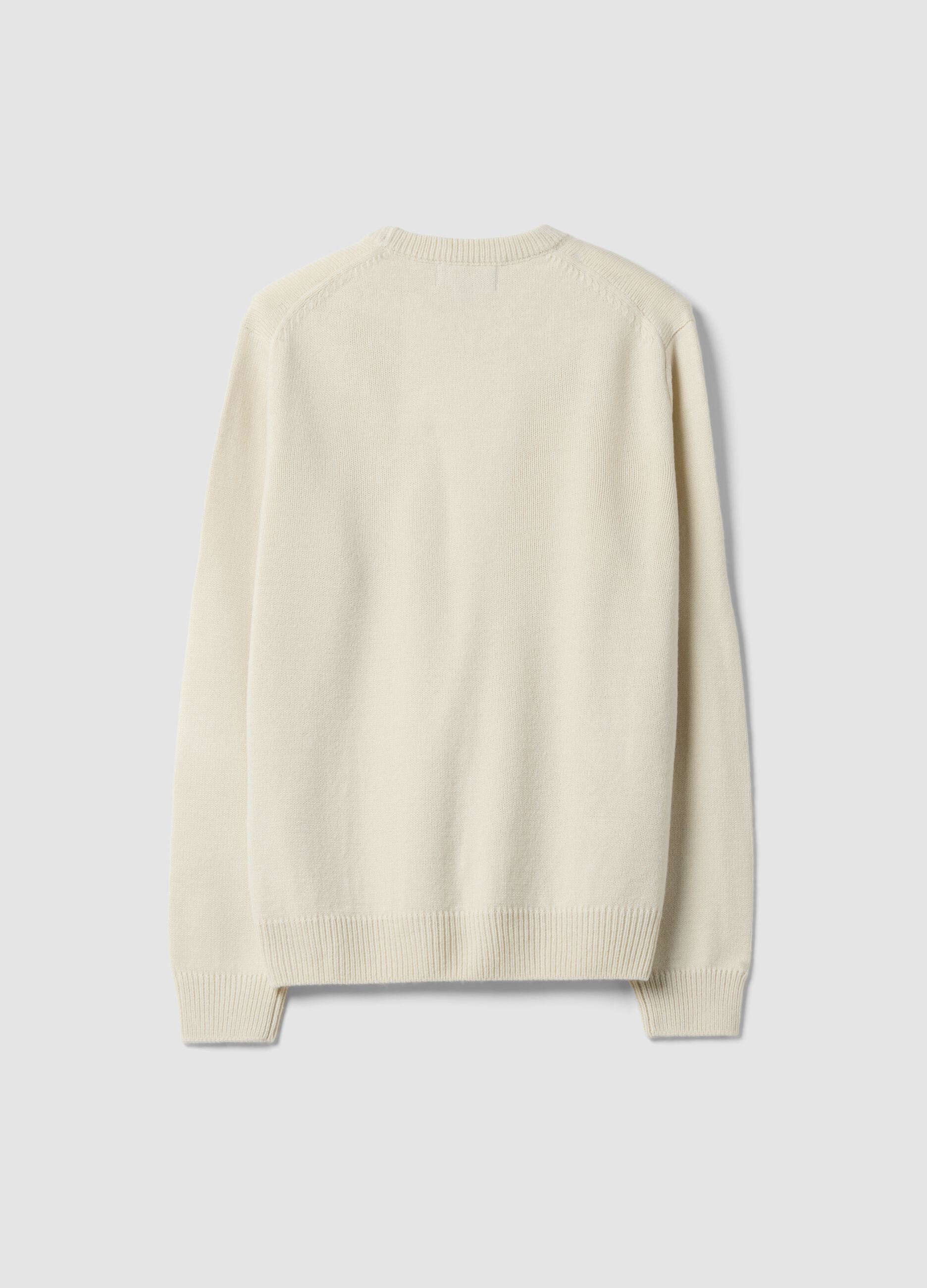 Maglia bianca girocollo in jersey knit regular fit