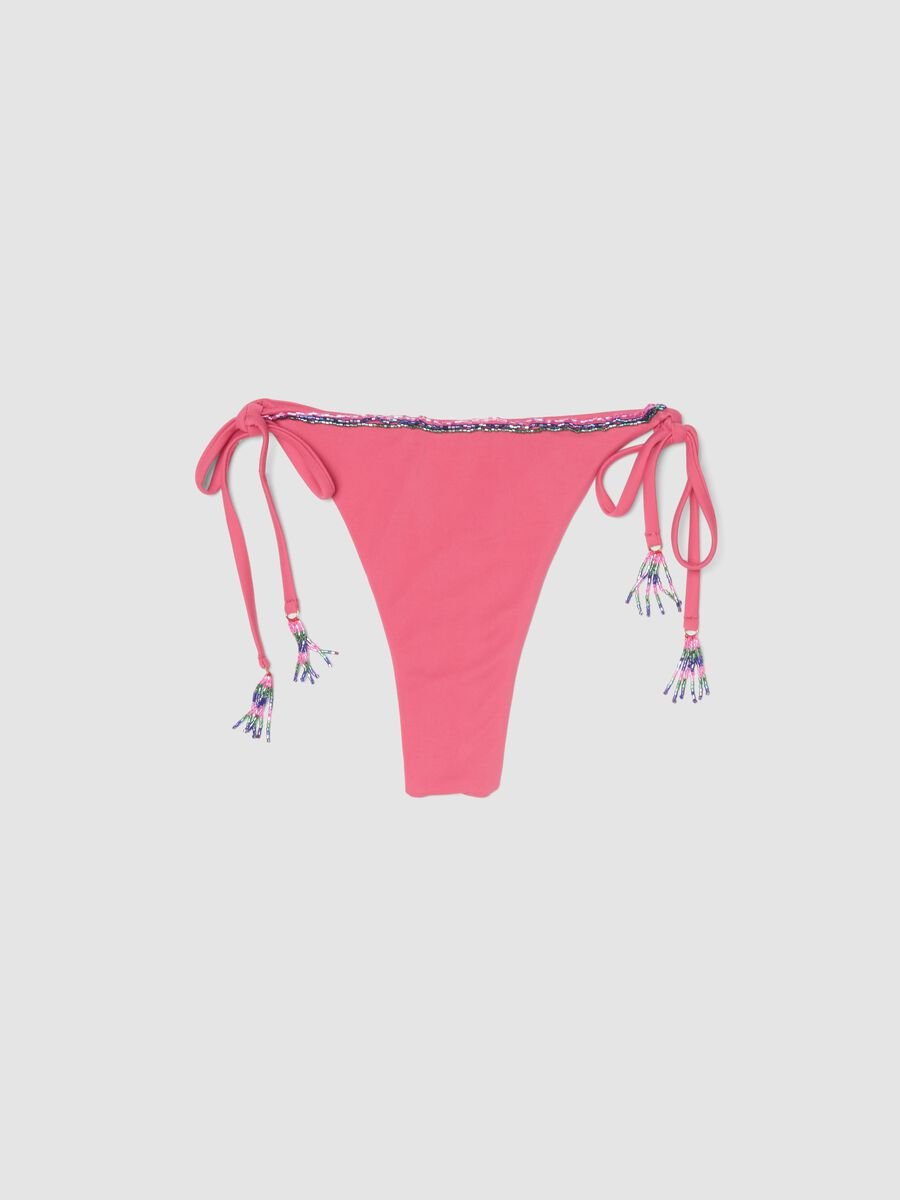 Bas de bikini rose en tissu stretch_4