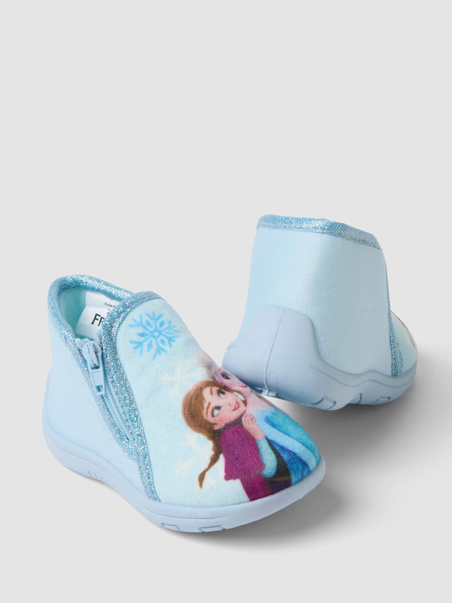 Blue Frozen print slippers for baby girls and toddlers_2