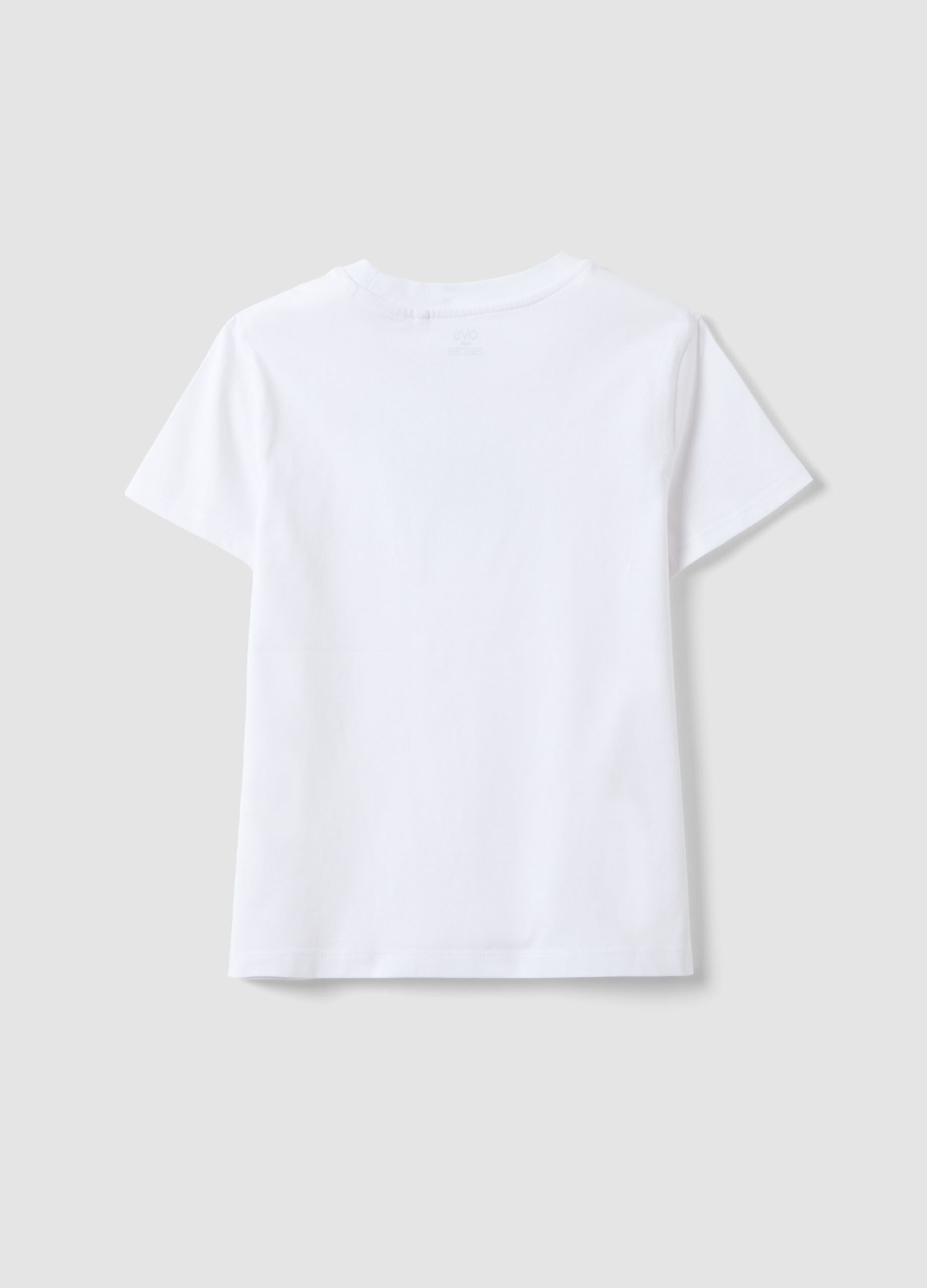 T-shirt branca de puro algod&atilde;o para meninas, ajuste regular com frase