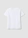 T-shirt branca de puro algod&atilde;o para meninas, ajuste regular com frase_4