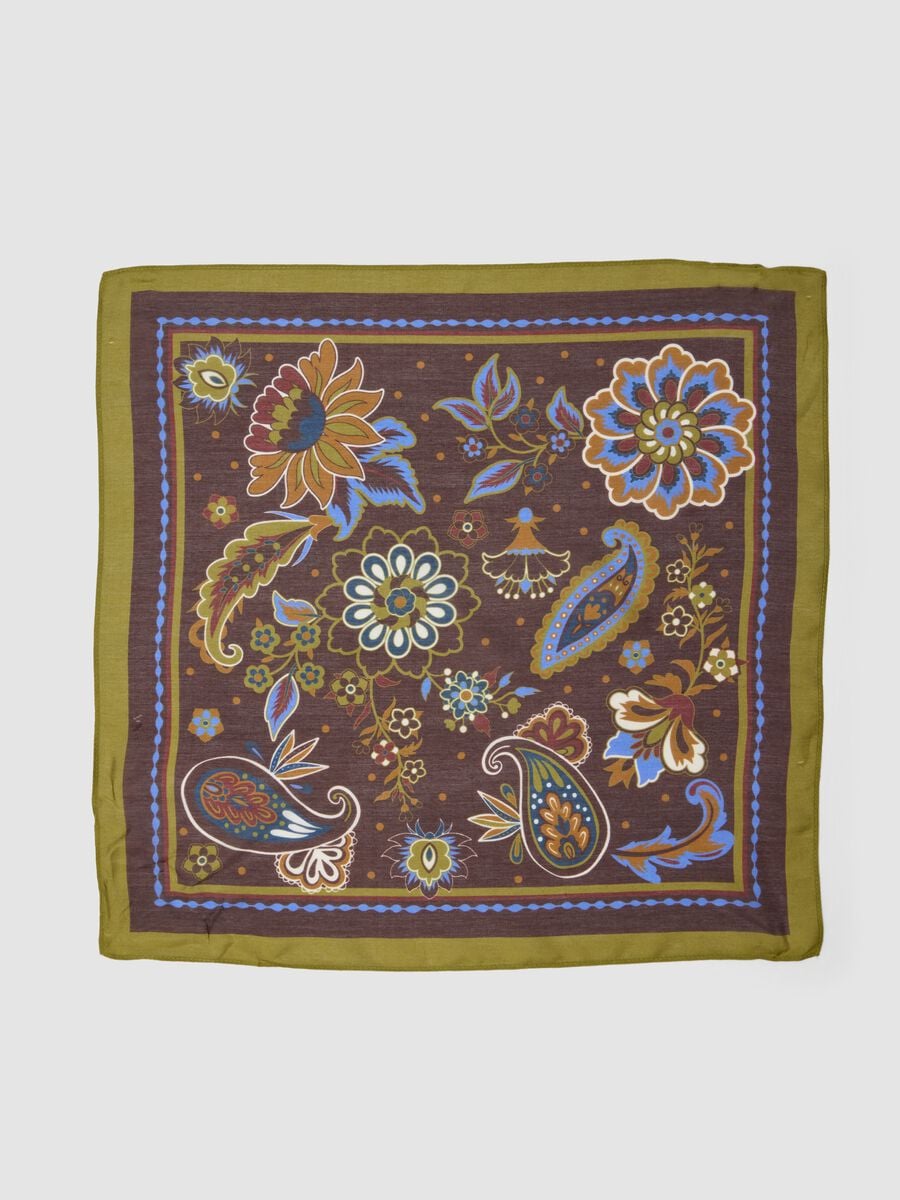 Multicolour modal and silk-blend scarf with print_1