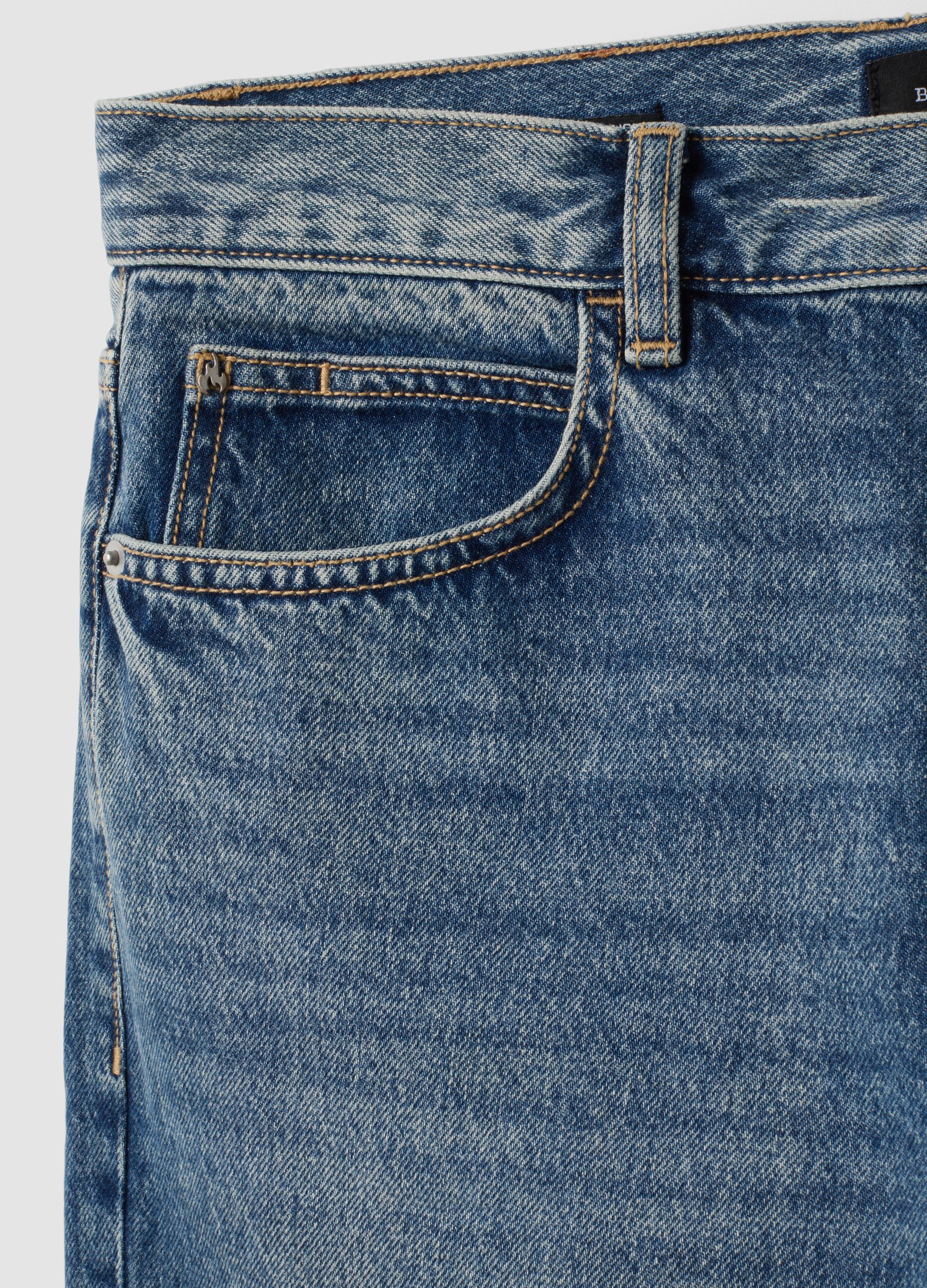 Blaue Denim-Jeans aus reiner Baumwolle im Loose Fit