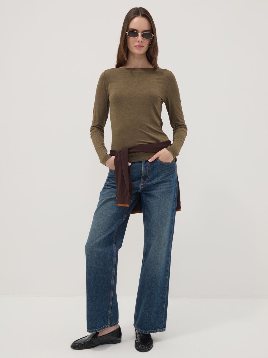Green stretch-viscose slim-fit T-shirt_2