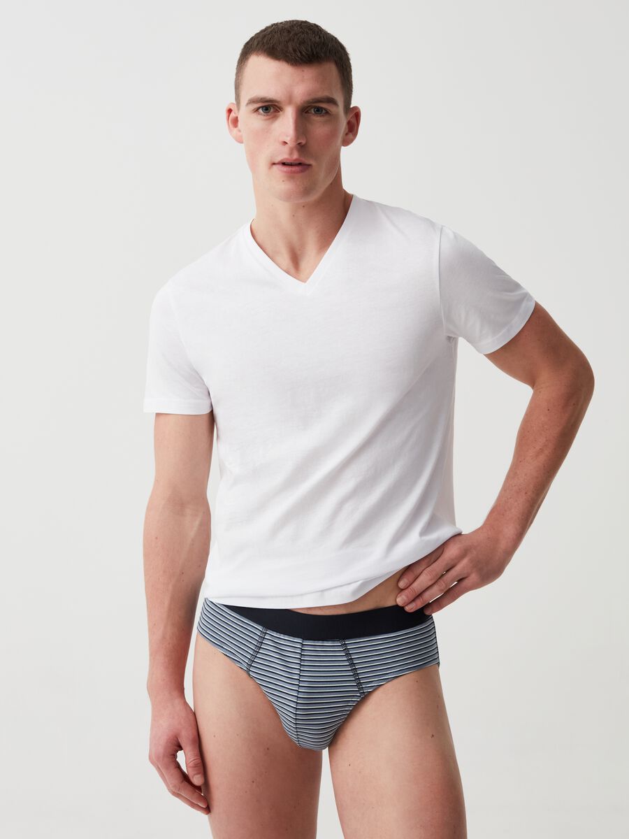 Three-pack patterned briefs in stretch organic cotton_0