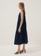 Robe midi bleue en pur coton_1
