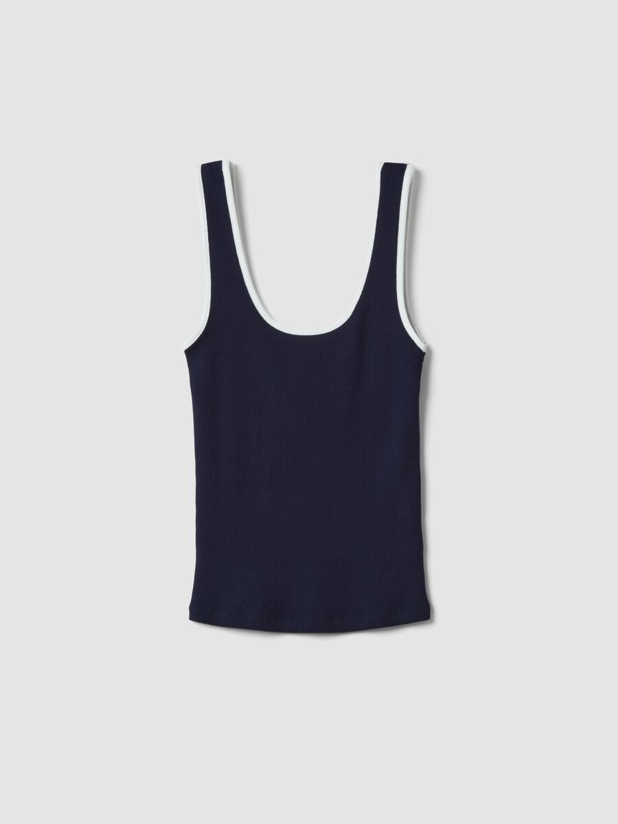Blue pure cotton tank top_0