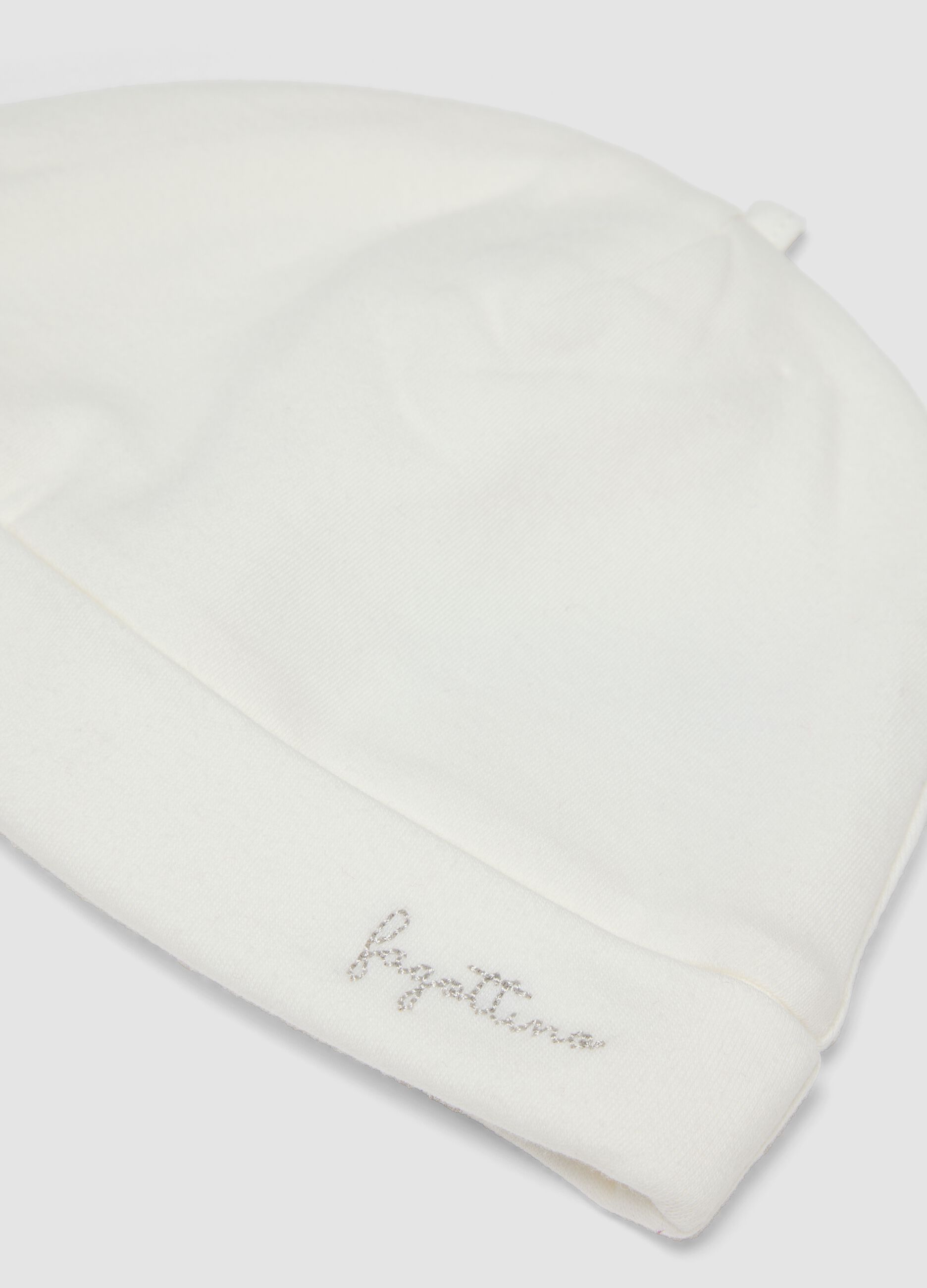 Cappello bianco in puro cotone organico per neonati