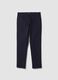 Pantaloni chino blu in cotone e modal elasticizzato_0