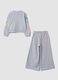 Grey marl cotton-blend tracksuit with crew neck print, regular fit_1